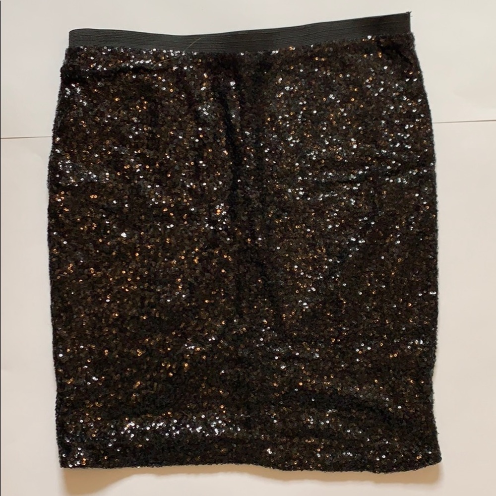 Black Sequined The Limited Pencil Skirt